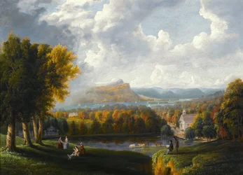 Vue de la rivière Hudson depuis Tarrytown, Vieille Église hollandaise, Maison Beekman